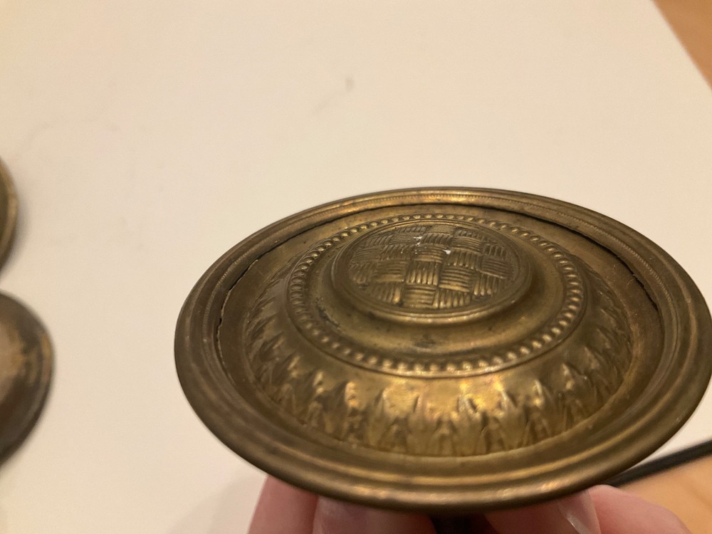 Single Post Drawer Pull basket weave Furniture Drawer Pull Cabinet Pull Brass