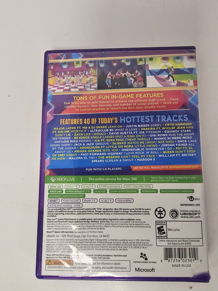 xbox 360 just dance 2017 case only NO GAME