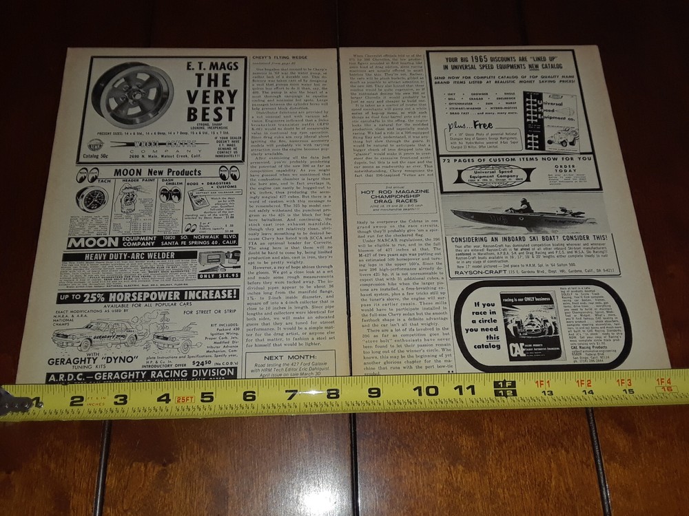 1965 CHEVROLET 396 ENGINE ORIGINAL ARTICLE