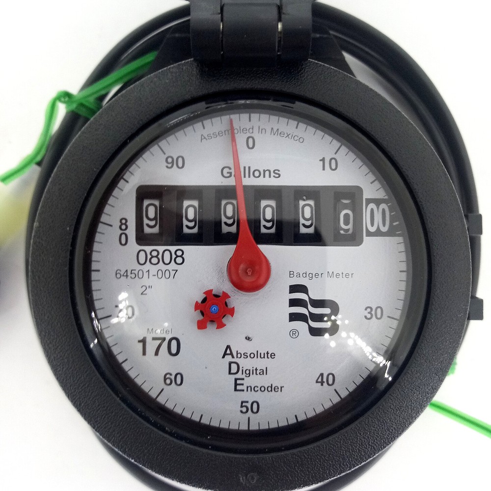 Badger 2” Water Meter Register Model 170 Absolute Digital Encoder ADE 64501-007