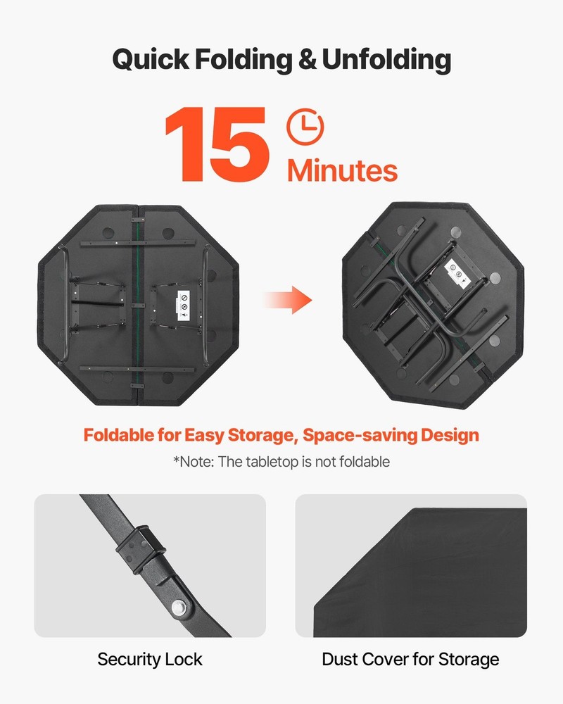 Durable Octagonal 48in Poker Table for 8 Foldable for Easy Storage