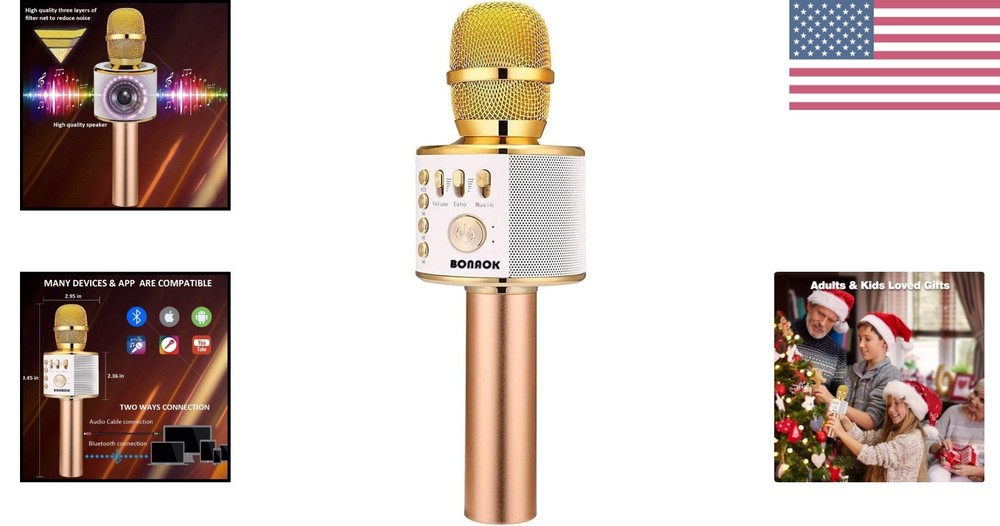 Multi-Functional Karaoke Microphone for Smartphones - Bluetooth & Wired Options