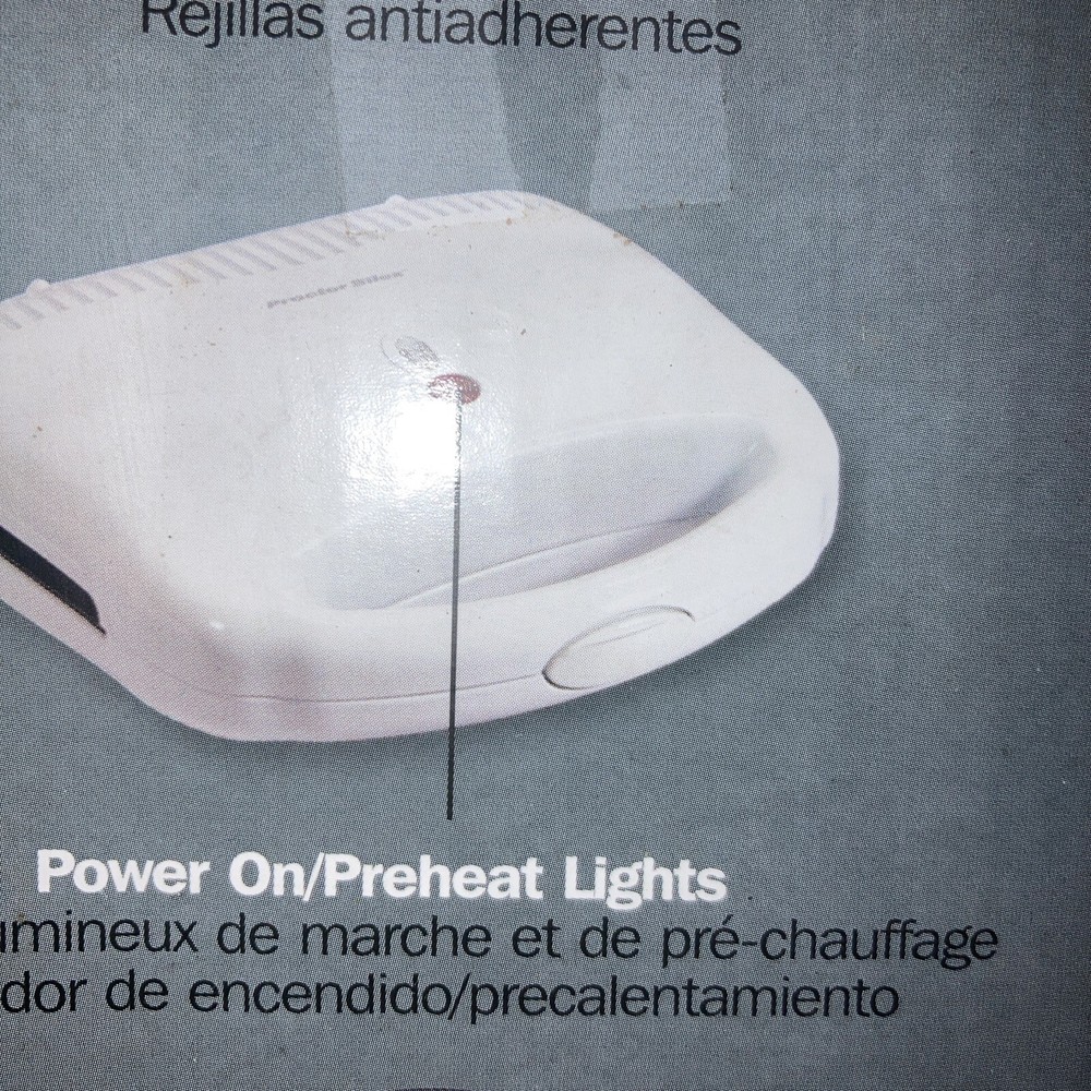 Sandwich Maker, Proctor Silex Nonstick Surface, White, Model 25401P