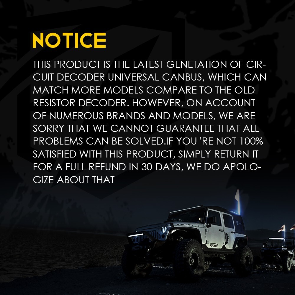 Xprite H8 H9 H11 LED Headlight Canbus Anti Flicker Resistor Canceller Decoder