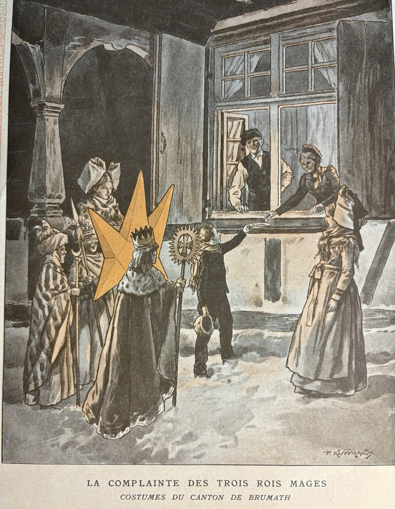 Three Wise Men Christmas Lithograph Print