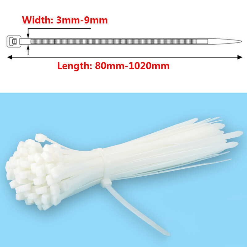 3mm-8mm Self-Locking Plastic Nylon Cable Zip Ties Wrap Wire Cord Zip Tie Strap