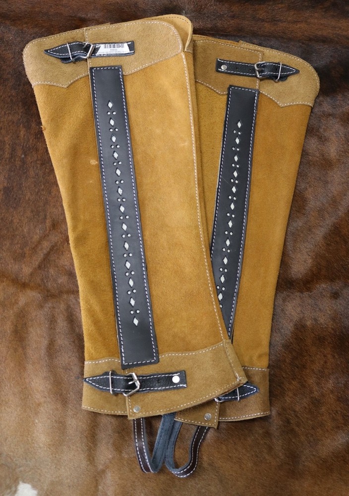 Charros Gamuza Polainas Tan Miel Half Chaps