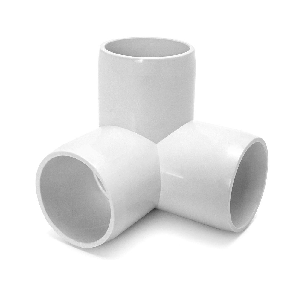 QWORK 3 Way 1 1/4" Tee PVC Fitting Elbow,8Pack White