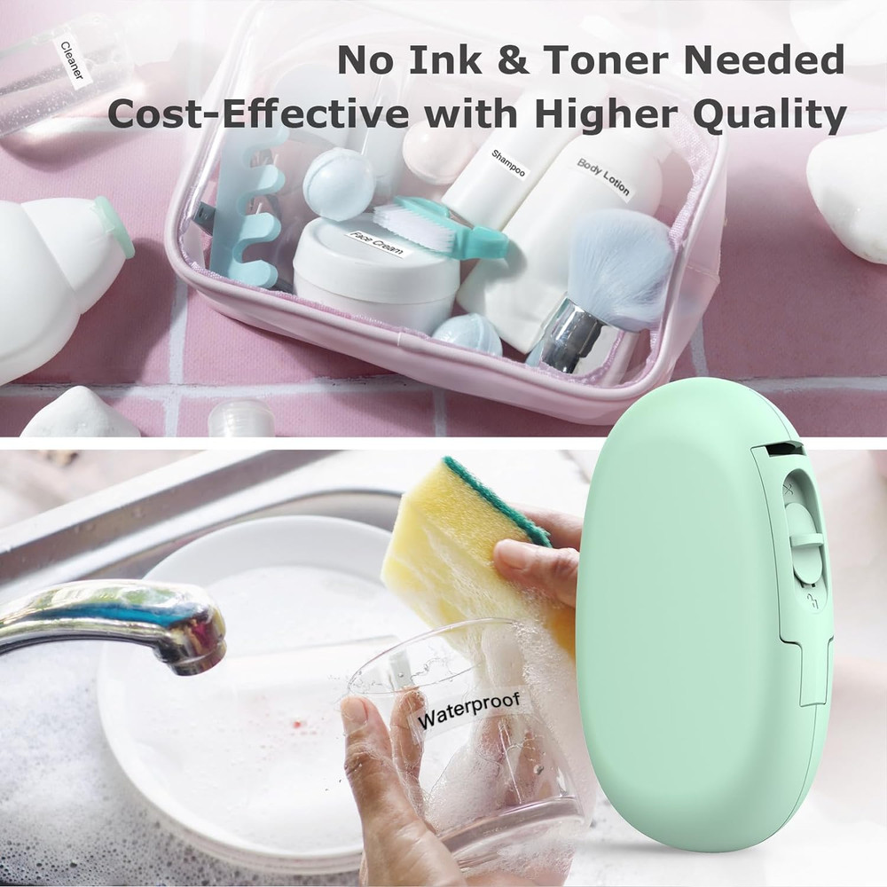 E10 Bluetooth Label Maker Machine with 3 Tapes, Continuous Waterproof Label