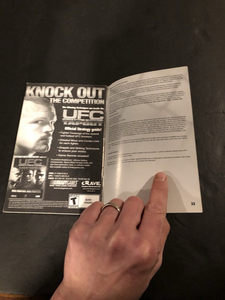ufc tapout xbox Manual only