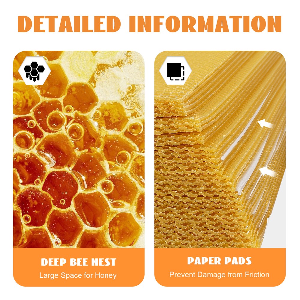 30 Honeycomb Wax Frames for Beekeeping Hive Foundation Tool - 30 Packs
