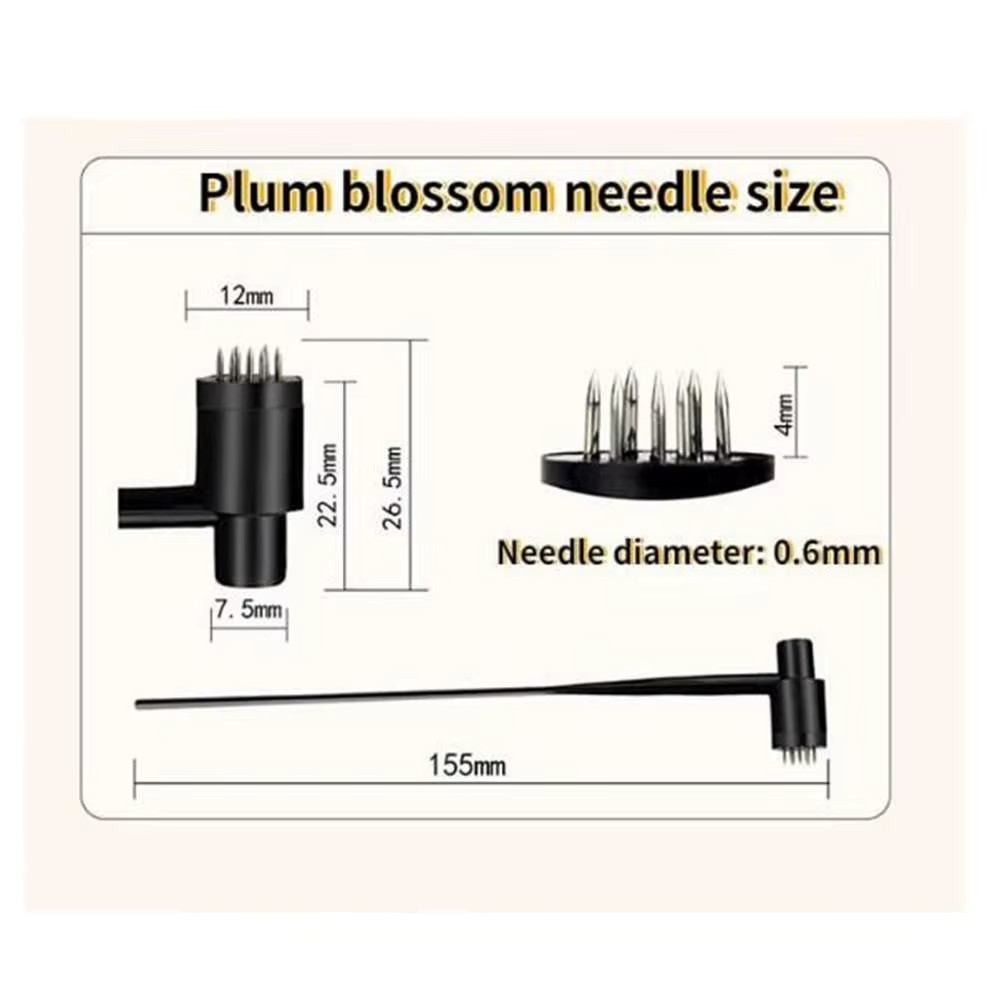 7 Star Needle Plum Blossom Dermal Hammer Set 13pcs Replaceable Heads Kit Therapy