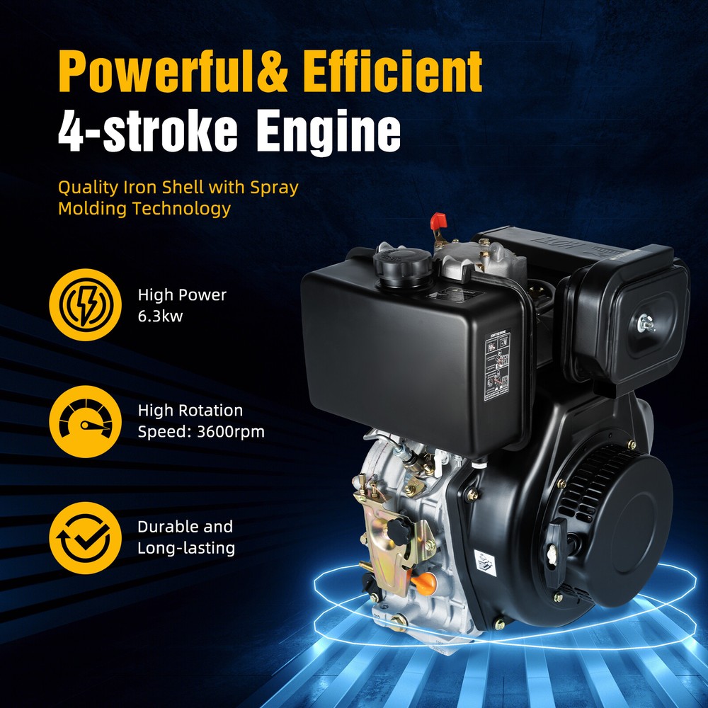 186F 10HP Engine 4Stroke Single Cylinder 418CC Forced Air Cooling Machine