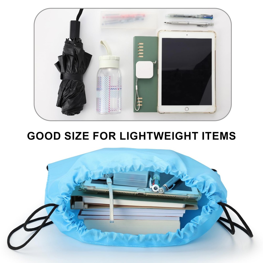 Kuhome 6Pcs Drawstring Backpacks Bulk String Bag Cinch Sack Large, Multicolor