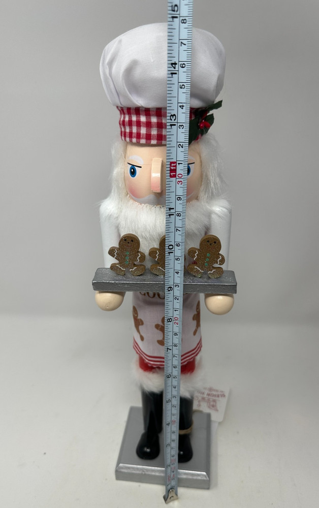 Christmas Gingerbread Baker Nutcracker Soldier, Chef Nutcracker, NEW, 15"