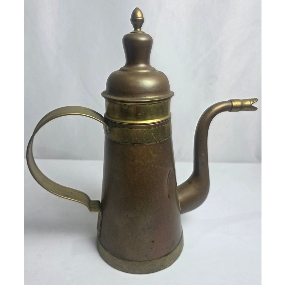 Vintage Middle Eastern solid Brass Dallah Coffee Tea Pot