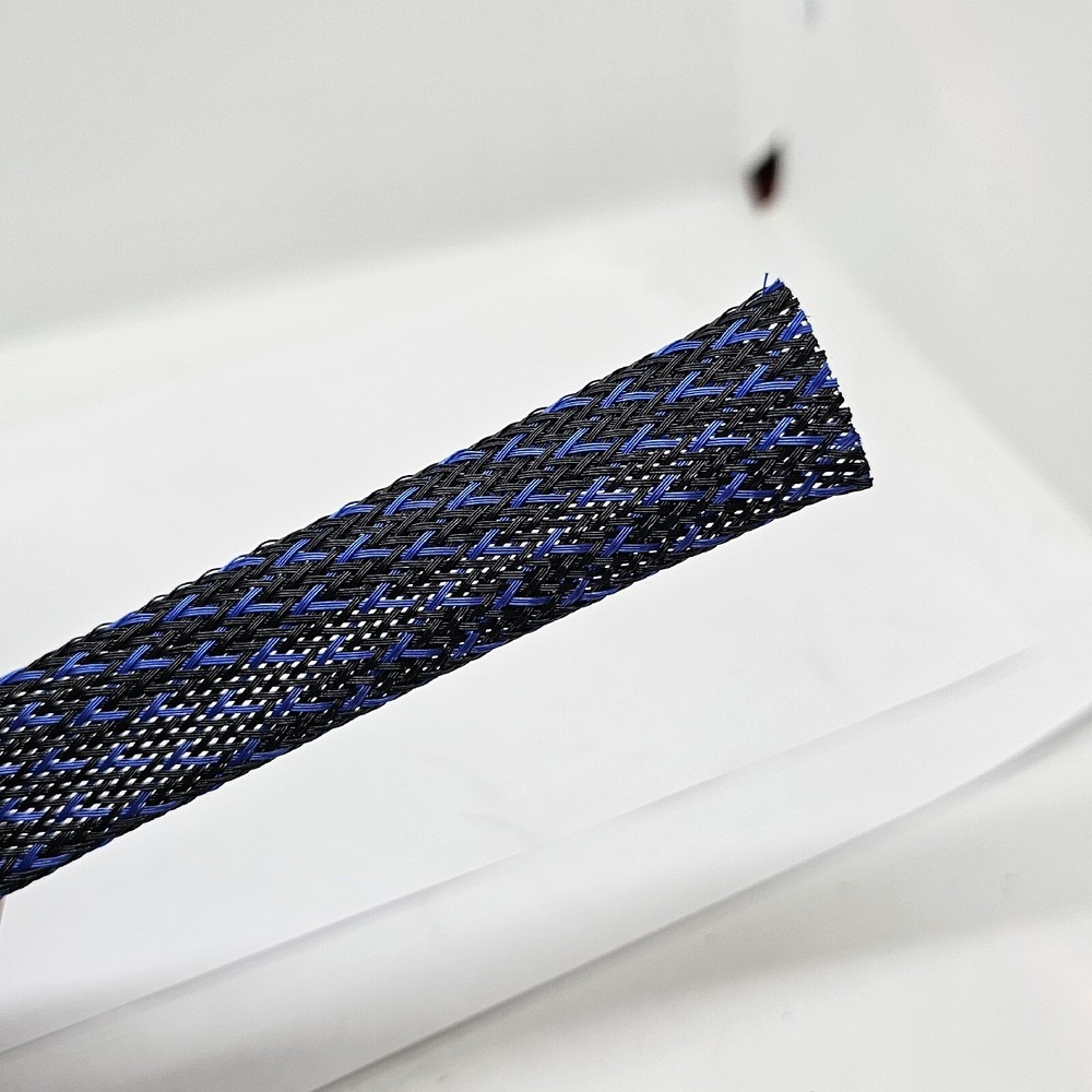 100ft Alex Tech PET Expandable Sleeving BlueBlack