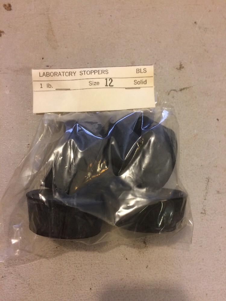 LABORATORY STOPPERS NEW OLD STOCK SIZE 12 SOLID 5 PER BAG STEAMPUNK