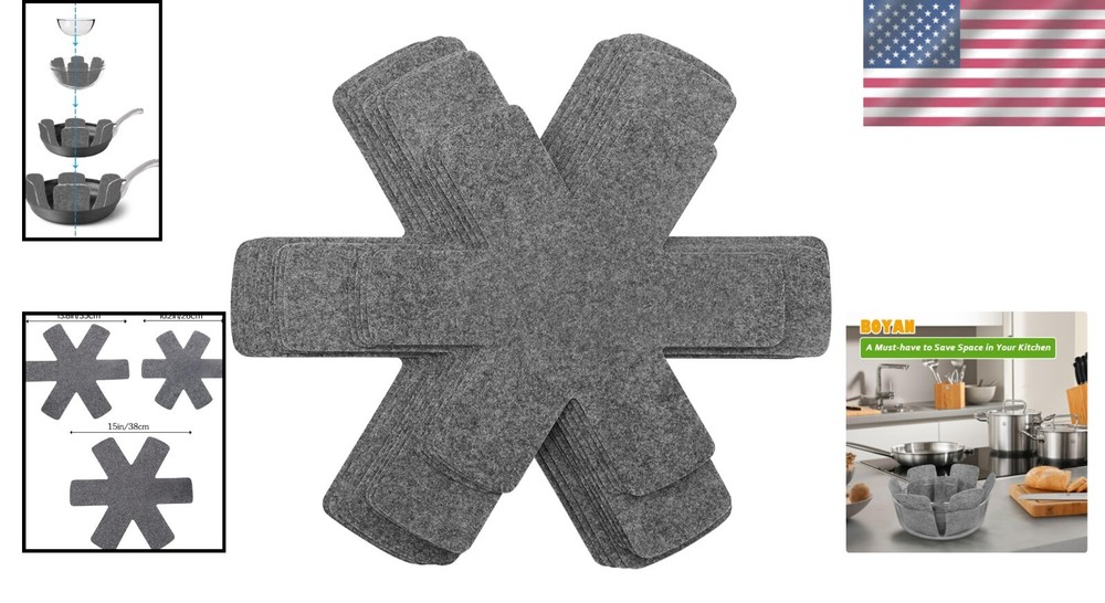Custom Fit Pot and Pan Separators - Washable Protectors for Every Kitchen