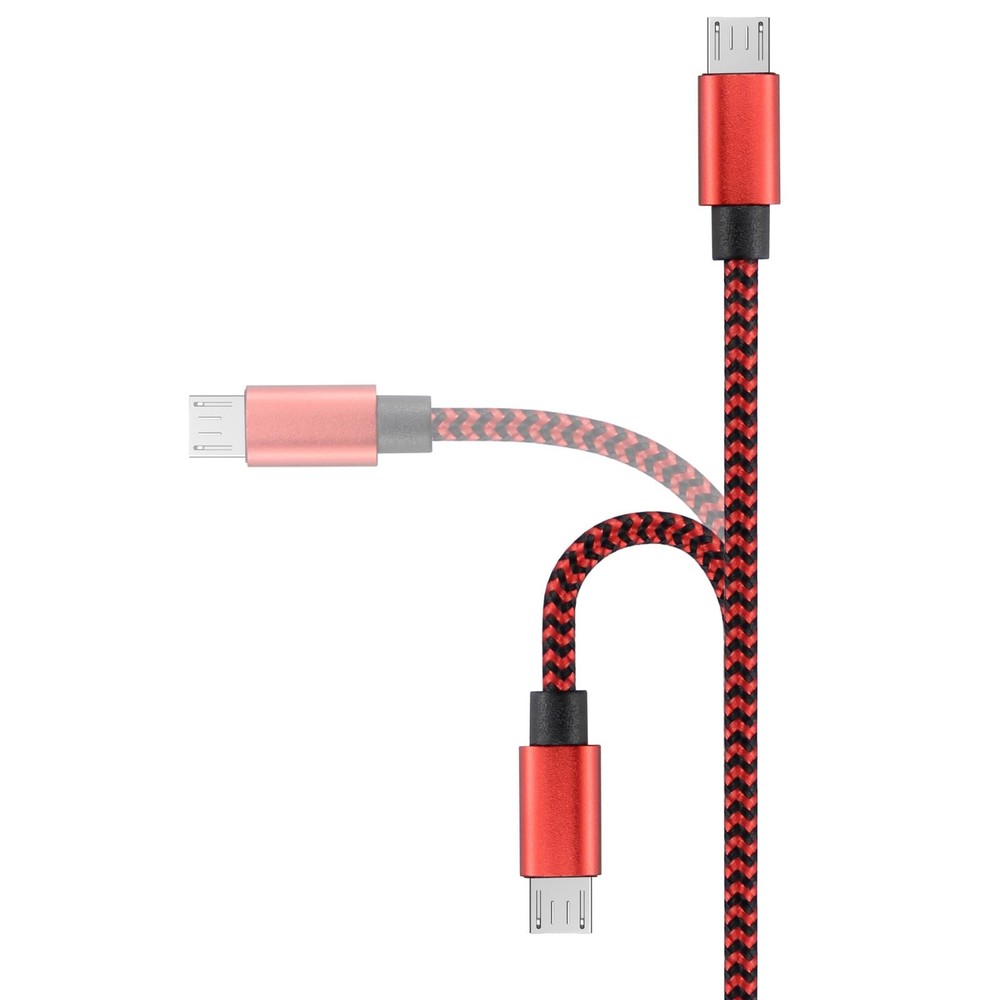 Short Micro USB Cable 5-Pack, 1ft Braided Android 1 Foot, Multicolored