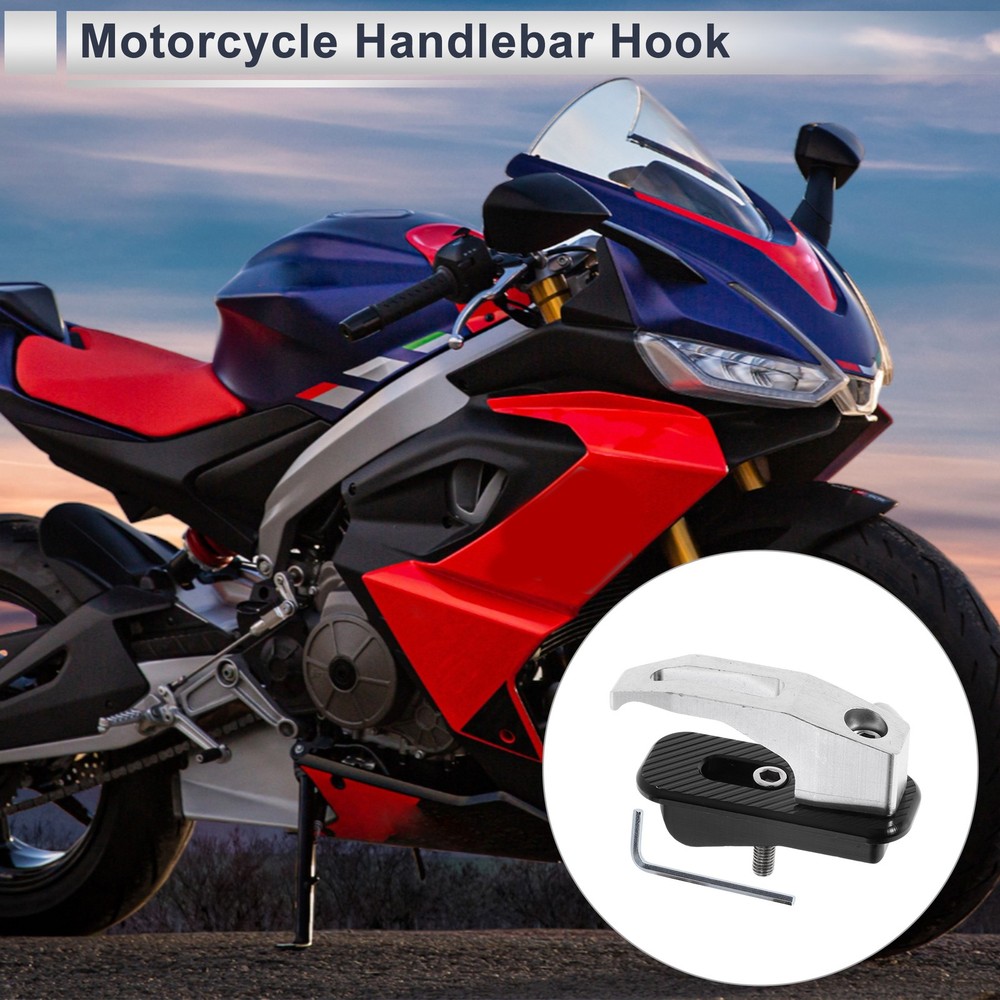 Alluper Alloy Motorcycle Hook for Minio Rectangular With Hole Silver Color