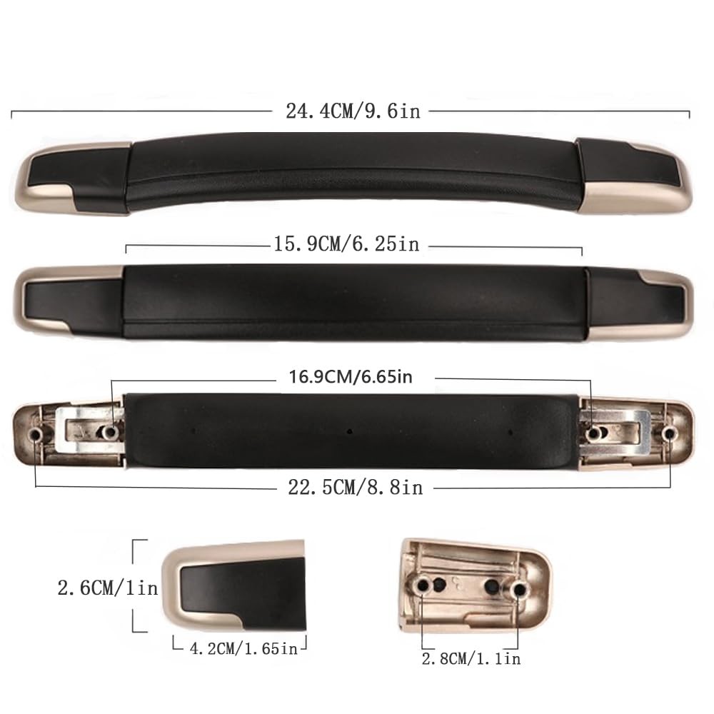 A-xctoe Luggage Replacement Handle Pulls - 8.8 Inches Black