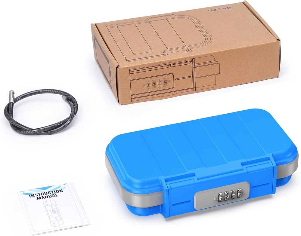 Portable Safe Box, Combination Lock Box with Code, Waterproof Anti-Theft Mini Tr
