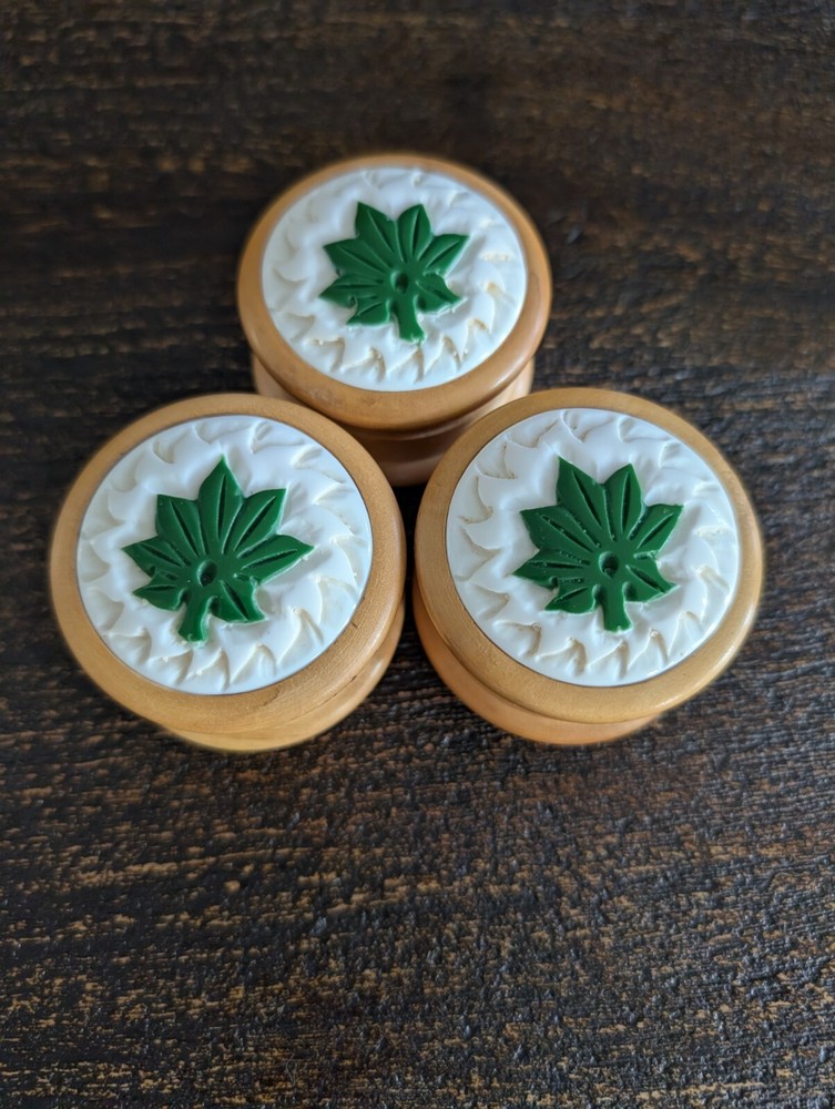 Three Handmade Wooden Grinders