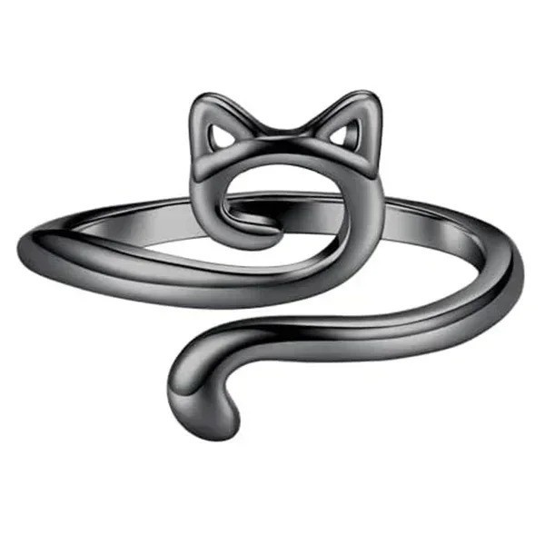 1pcs Crochet Loop Ring, Adjustable Cat Crochet Ring Yarn Guide Finger Holder.