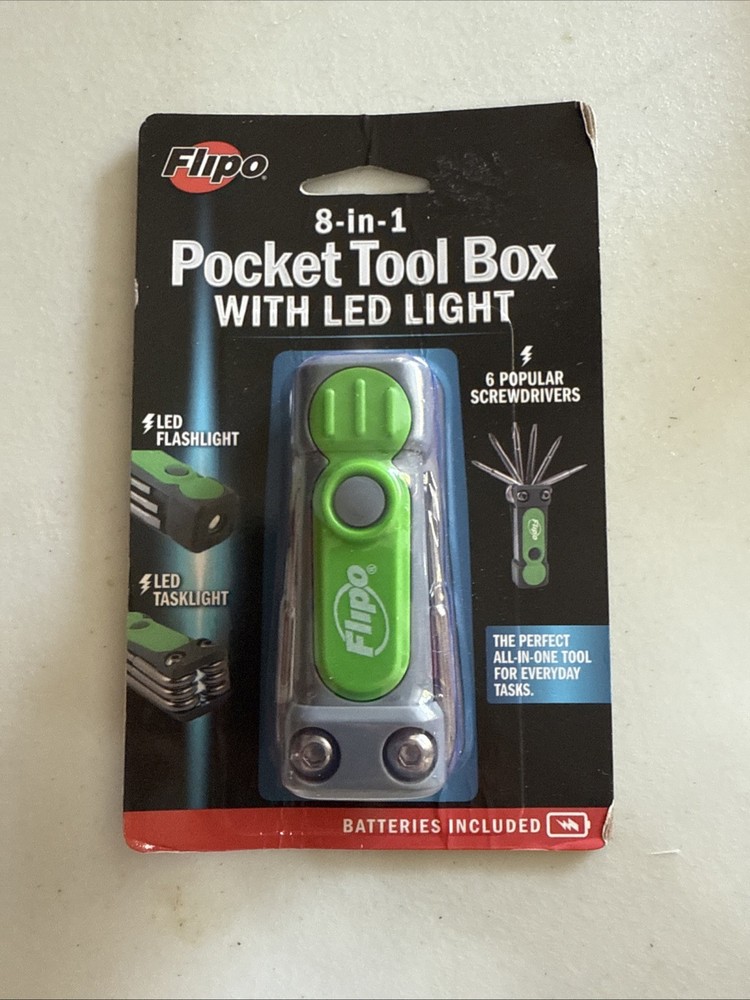 Flipo 8 In 1 Pocket Tool With LED Light
