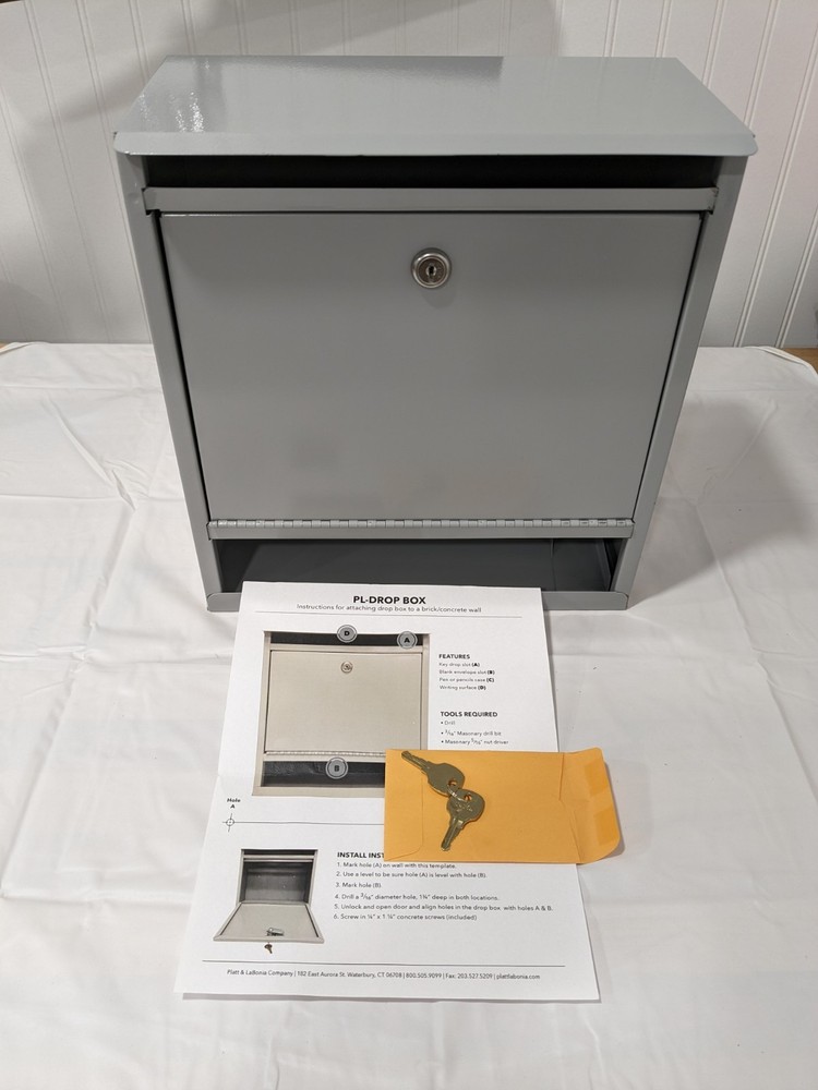 PLATT & LABONIA Key Control: Drop-Off Box, Gray PL-DROPBOX