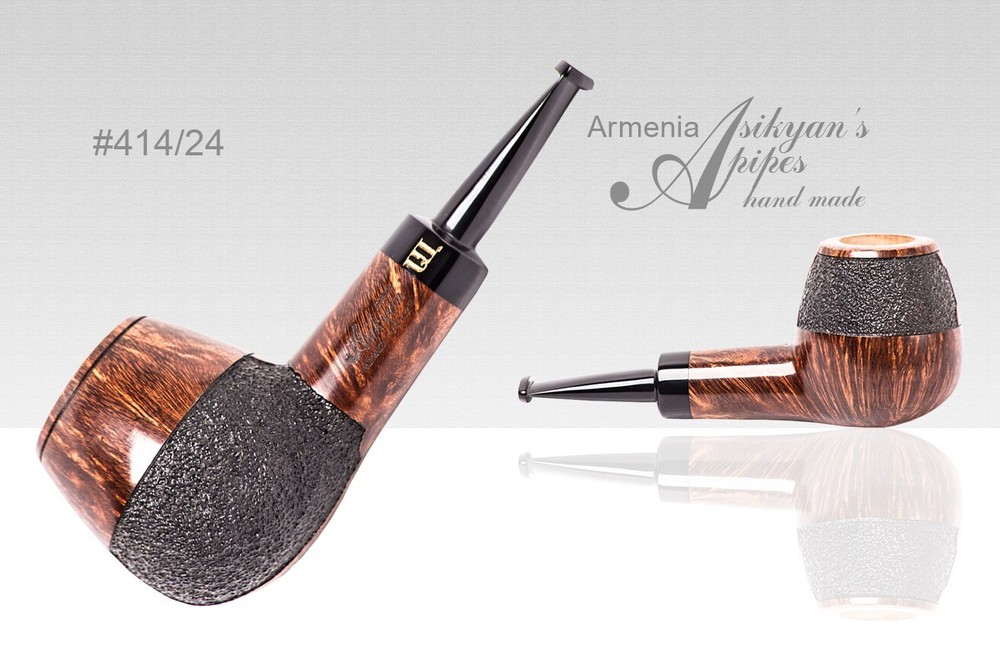 Asikyan Pipe #414/24 Brandy Smooth\Rusticated Hand Made