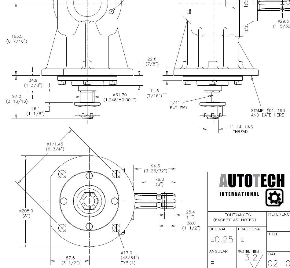 Original Tebben Finish Mower Gearbox 60 & 72 (01-193)