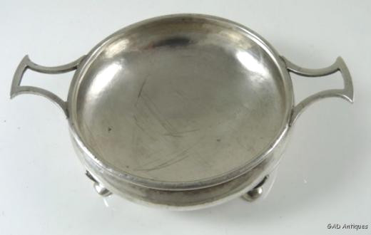 Arts & Crafts Solid Sterling Silver Salt / Sauce  Dish by  AE Jones  Hallmarked