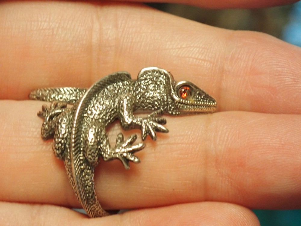 Lizard wrap around Ring Sterling Silver Sz.7 slightly adjustable