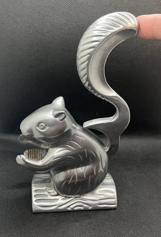 Vintage cast aluminum squirrel shaped nutcracker “ Davy Crackit “