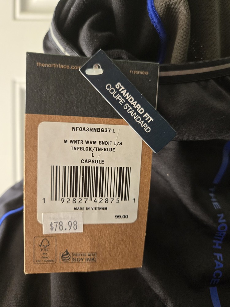 The North Face Men's Pullover Size Large Blue/Black, Long Sleeve