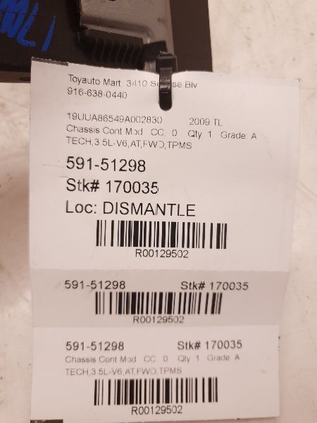 09-14 ACURA TL TPMS CONTROL MODULE CHASSIS ECM ASSEMBLY