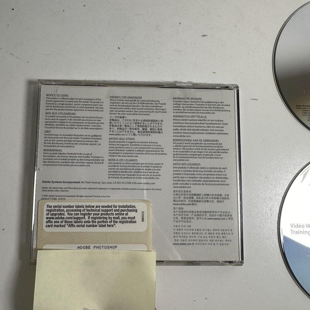 Adobe Photoshop Graphics Editing CS Macintosh - CS1 MAC Install Software CD