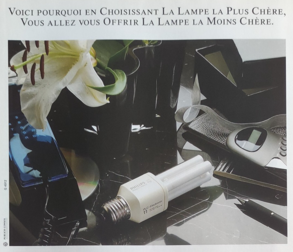 Press advertisement: lighting - PLC lamp * electronics by PHILIPS 1990