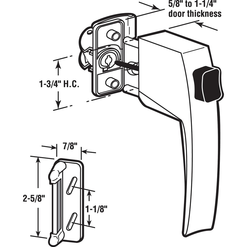 K 5006 Screen/ Storm Door Push Button Latch Set w/ Night Lock – Replace Old o...
