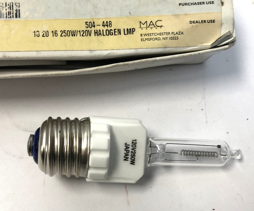 MAC Group 250W Halogen Modeling Lamp – 102016 / 504‑448 – New, Open Box