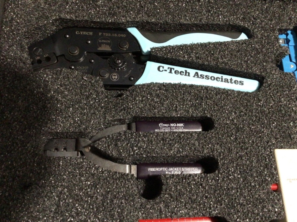 C-Tech Fiber Optic Tool Kit Strippers Crimpers SPOT Tester Case training system