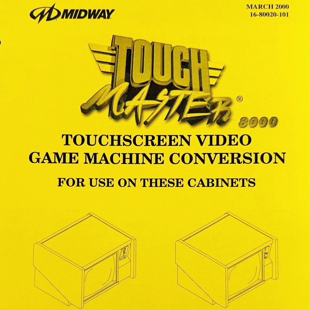 Midway Touchmaster 8000 Conversion Arcade Video Game Manual Schematics ORIGINAL
