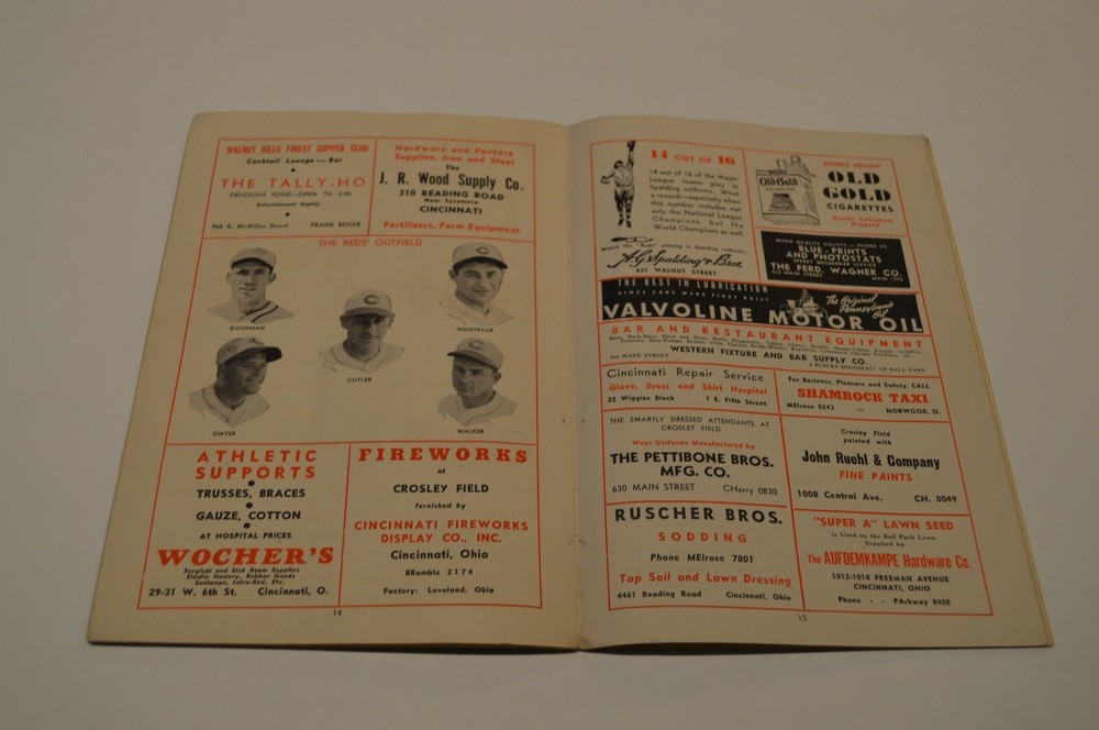 1937 CINCINNATI REDS CROSLEY SCORE BOOK PROGRAM WITH PIN!!! MUST SEE!!!