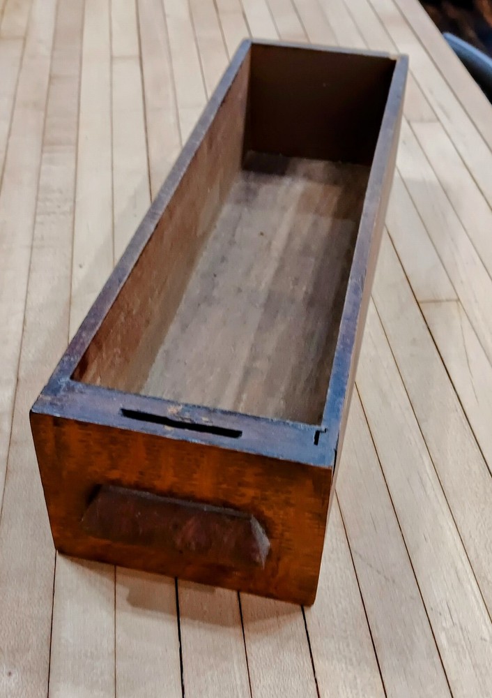 002 Antique Wooden Sewing Machine Drawer – Rustic Primitive Storage
