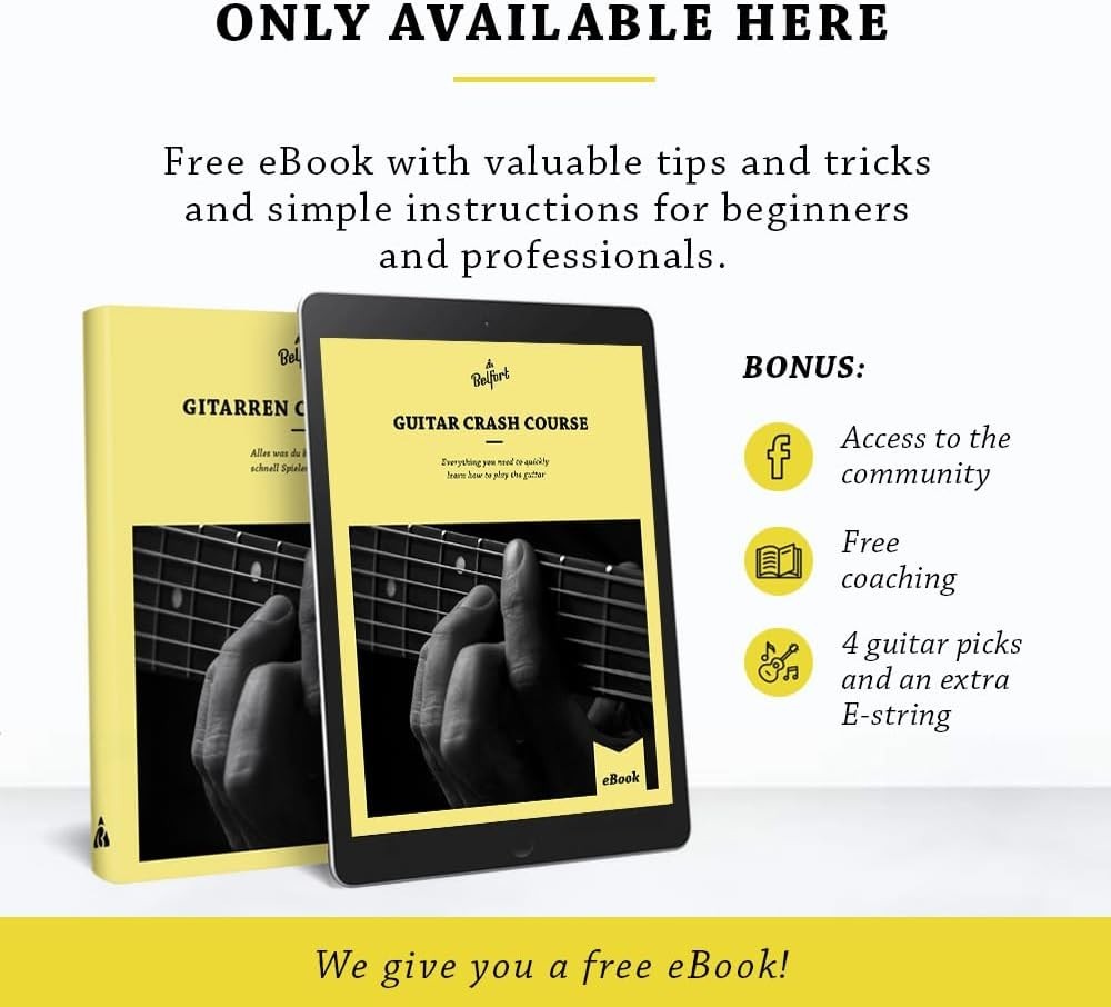 Phosphor Bronze Acoustic Guitar String Set + Bonus Picks & Extra E-String