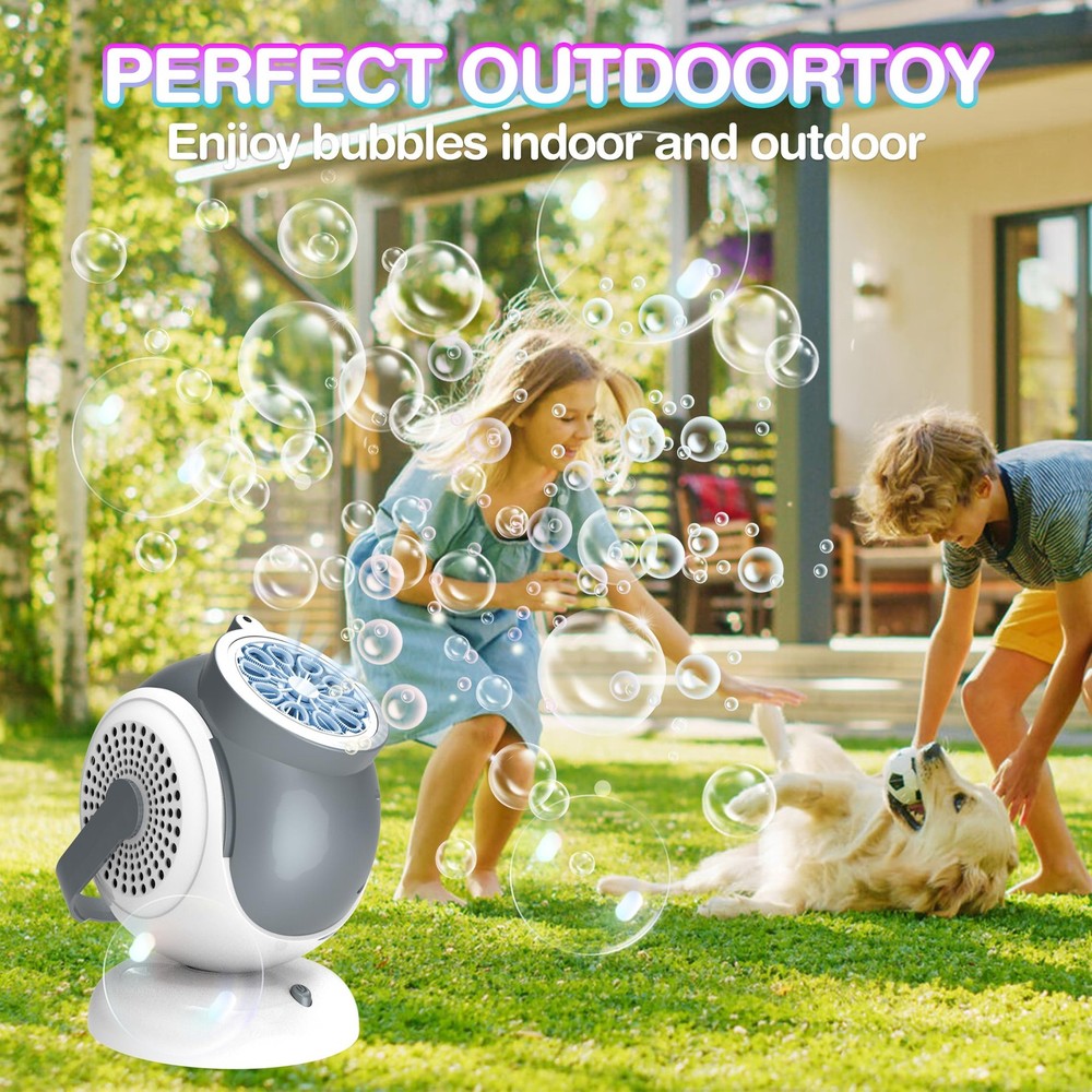 Big Bubble Machine - Automatic Bubbles Blower for Kids, Toddlers - 360° Oscil...