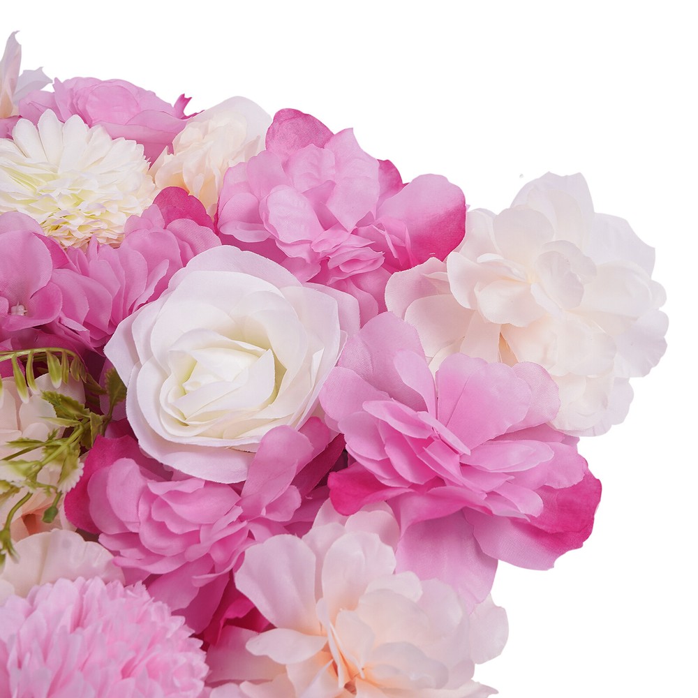 12PCS 15*15in Artificial 3D Flower Wall Panel Wedding Backdrop Wall Decor Pink