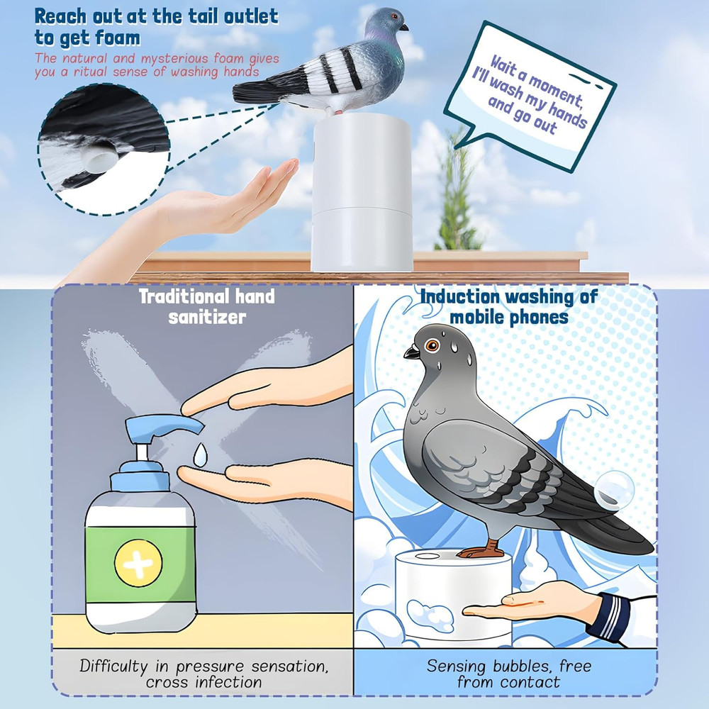 Pigeon Automatic Induction Foam Dispenser, Touchless Foaming Soap Dispenser for